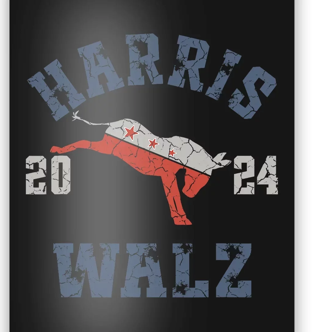 Harris Walz 2024 Election Campaign Donkey Poster