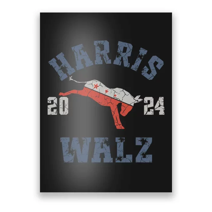 Harris Walz 2024 Election Campaign Donkey Poster