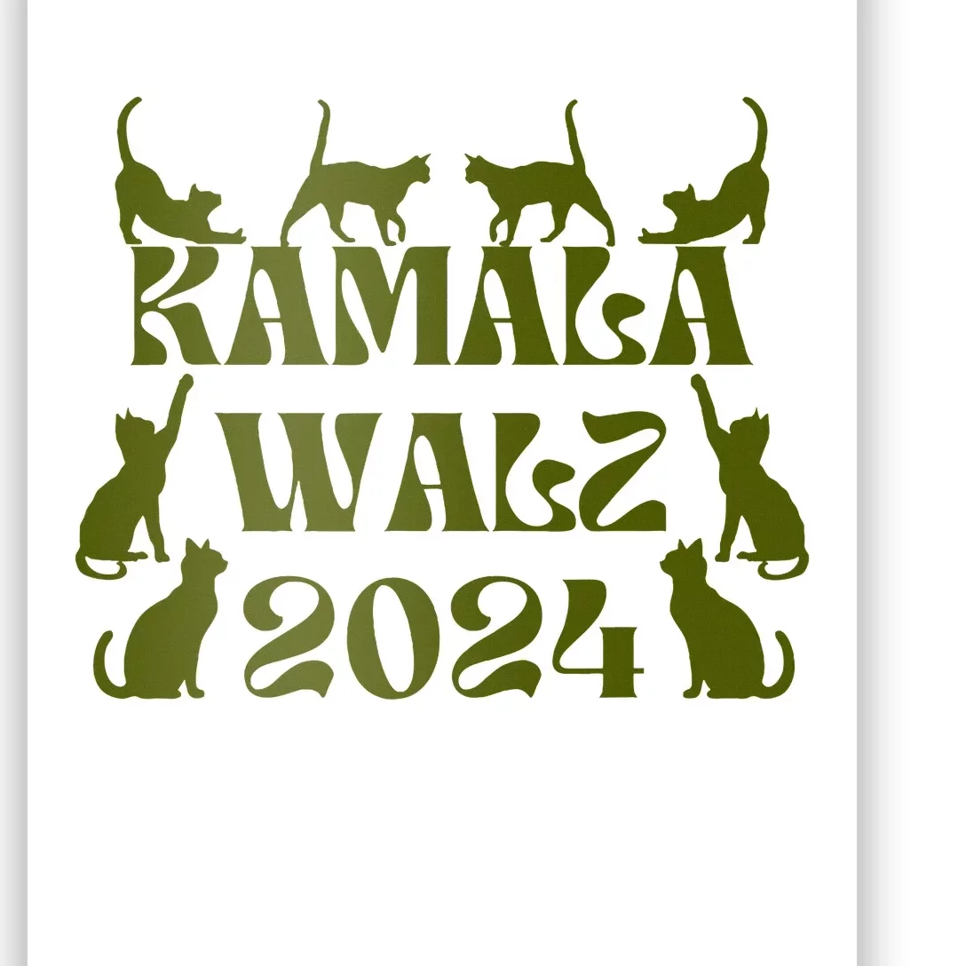 Harris Walz 2024 Funny Cats Election Walz Kamala Cats Poster