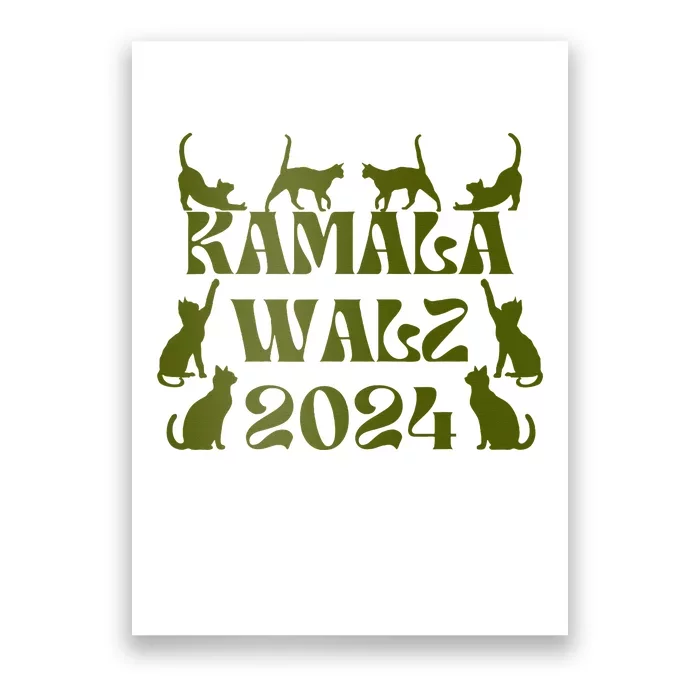 Harris Walz 2024 Funny Cats Election Walz Kamala Cats Poster