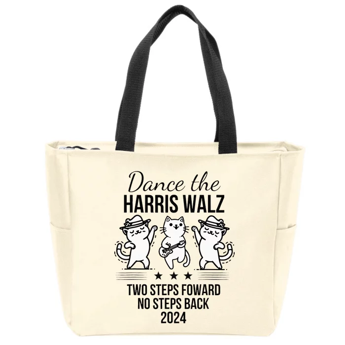 Harris Walz 2024 Waltz Dance 2 Steps Forward Zip Tote Bag