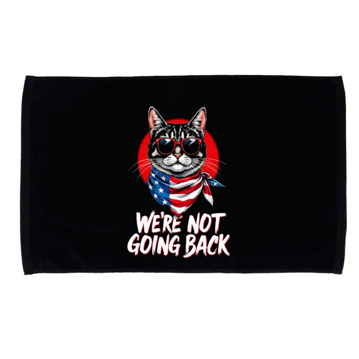 Harris Walz 2024 We Are Not Going Back Cat Usa Flag Microfiber Hand Towel