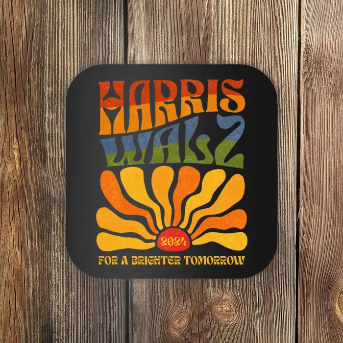 Harris Waltz 2024 For A Brighter Tomorrow Boho Aesthetic Coaster