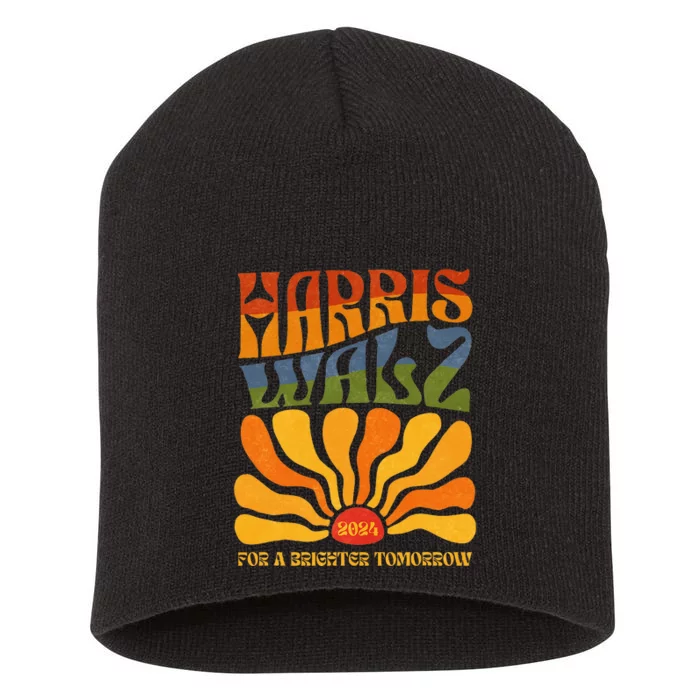 Harris Waltz 2024 For A Brighter Tomorrow Boho Aesthetic Short Acrylic Beanie