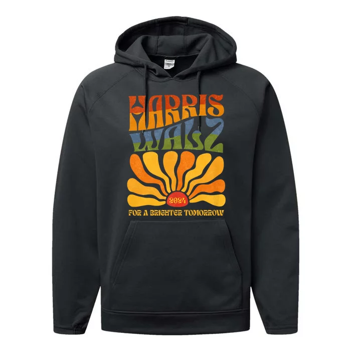 Harris Waltz 2024 For A Brighter Tomorrow Boho Aesthetic Performance Fleece Hoodie