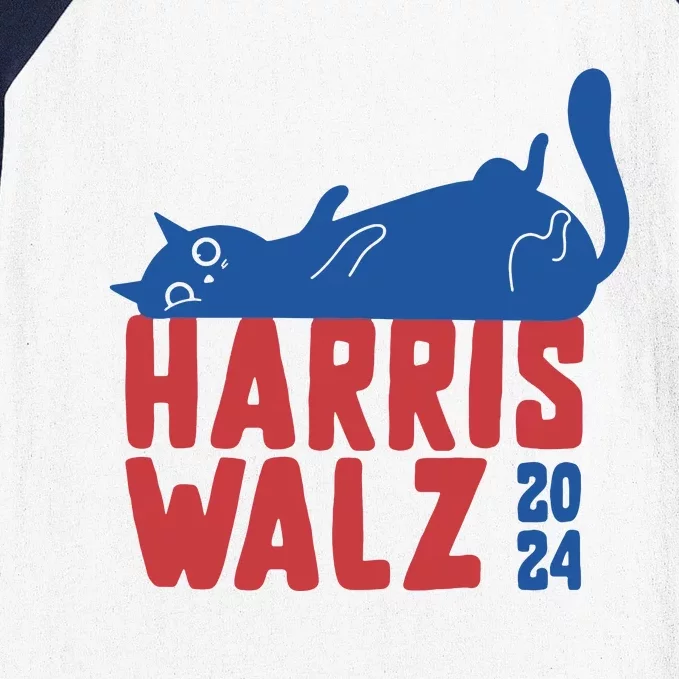 Harris Walz 2024 Cat Ladies For Kamala Baseball Sleeve Shirt