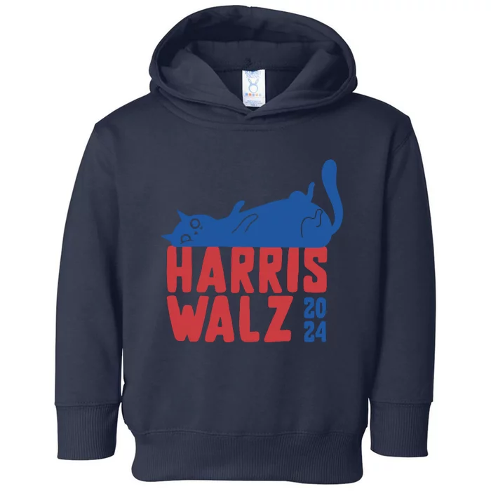 Harris Walz 2024 Cat Ladies For Kamala Toddler Hoodie