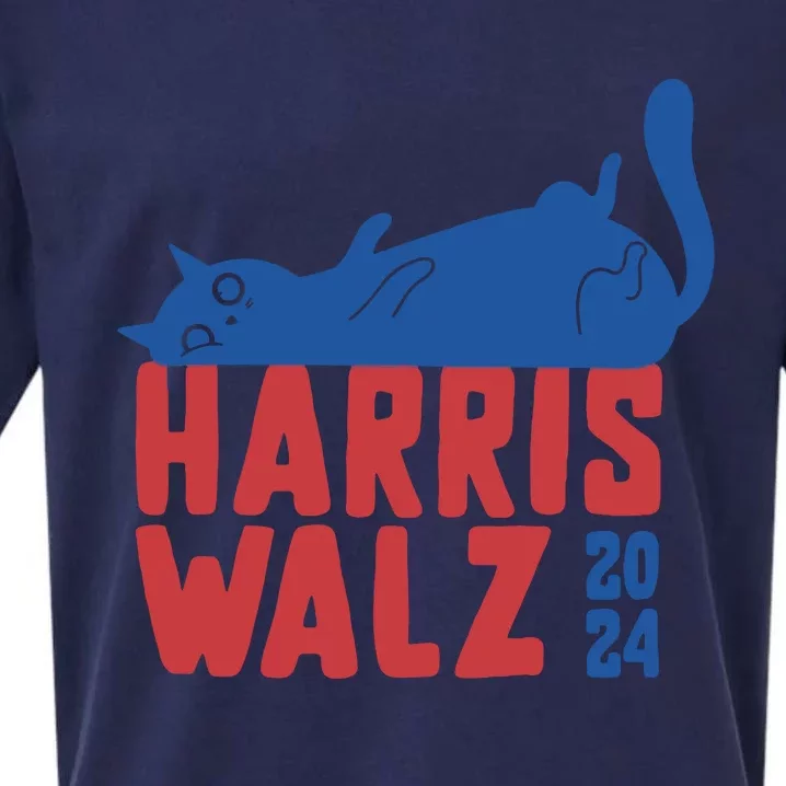 Harris Walz 2024 Cat Ladies For Kamala Sueded Cloud Jersey T-Shirt