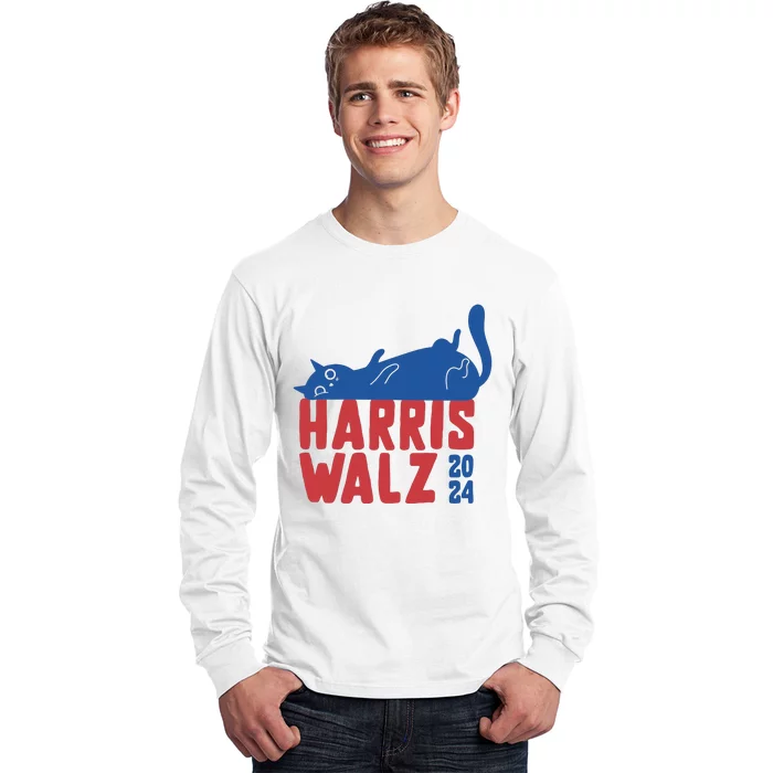 Harris Walz 2024 Cat Ladies For Kamala Long Sleeve Shirt