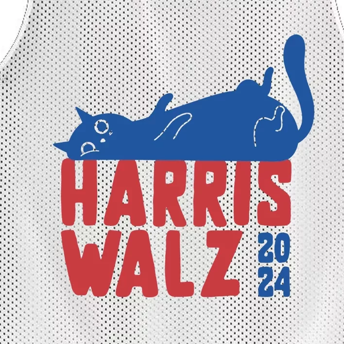 Harris Walz 2024 Cat Ladies For Kamala Mesh Reversible Basketball Jersey Tank