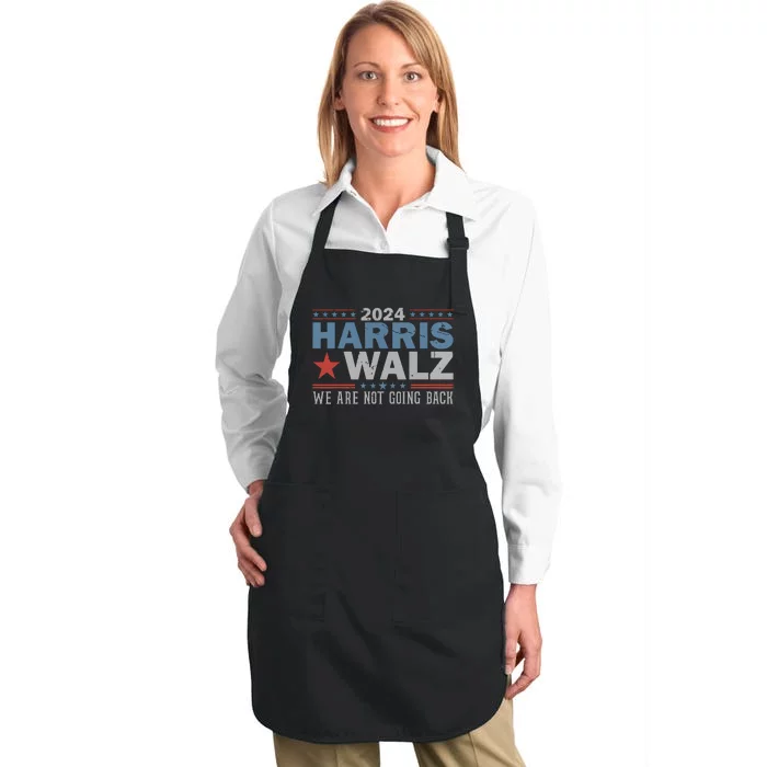 Harris Waltz 2024 Were Not Going Back Walz Kamala Harris Full-Length Apron With Pocket