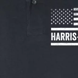 Harris Walz 2024 Election Kamala Tim Waltz American Flag Softstyle Adult Sport Polo