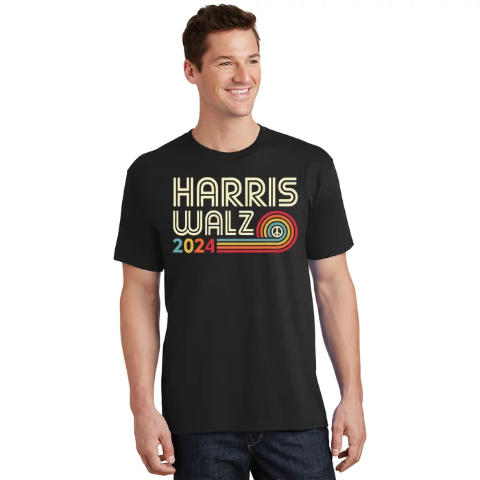 Harris Walz 2024 Fun Retro Style Peace T-Shirt