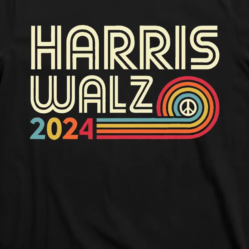 Harris Walz 2024 Fun Retro Style Peace T-Shirt