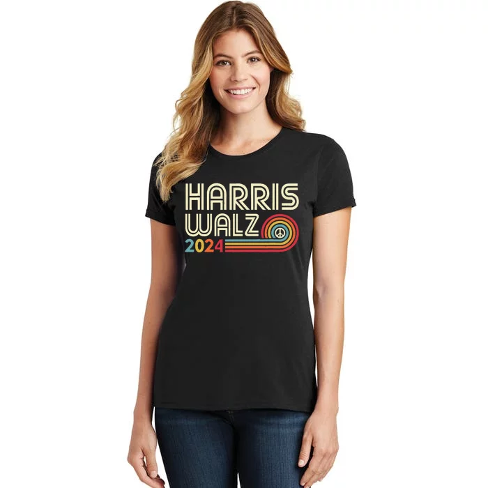 Harris Walz 2024 Fun Retro Style Peace Women's T-Shirt