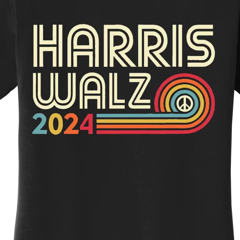 Harris Walz 2024 Fun Retro Style Peace Women's T-Shirt