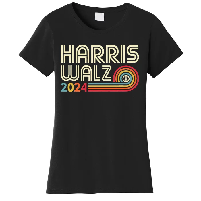 Harris Walz 2024 Fun Retro Style Peace Women's T-Shirt