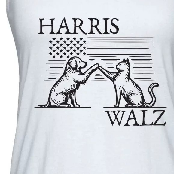 Harris Walz 2024 President American Flag Kamala Harris Waltz Ladies Essential Flowy Tank