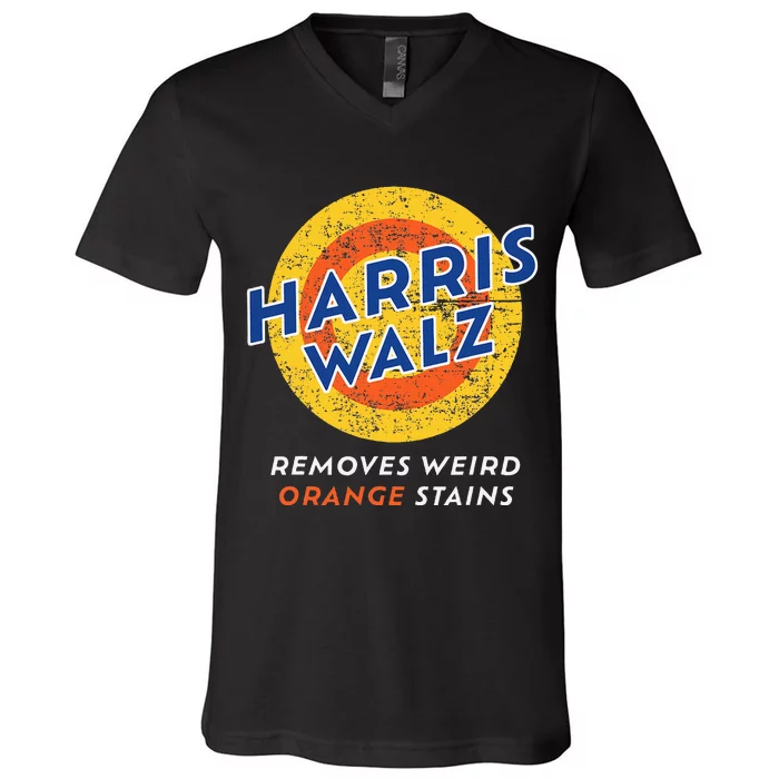 Harris Walz 2024 Waltz Removes Weird Orange Stains V-Neck T-Shirt