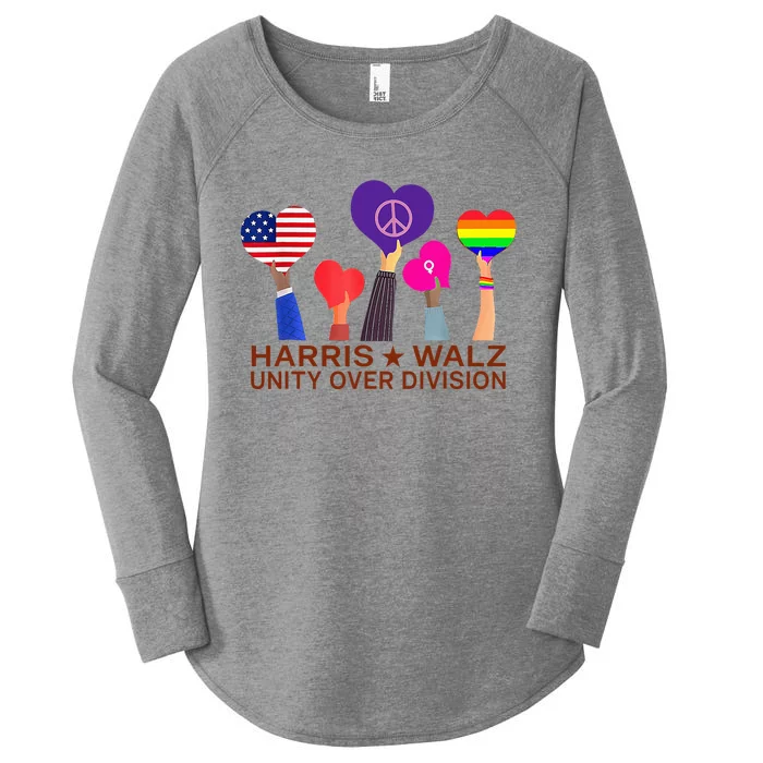 Harris Waltz 2024 Unity Over Division Women's Perfect Tri Tunic Long Sleeve Shirt