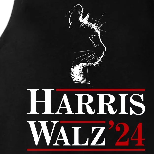 Harris Walz 2024 Cat Election Tim Kamala Ladies Tri-Blend Wicking Tank