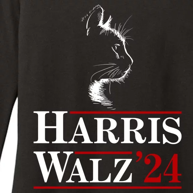 Harris Walz 2024 Cat Election Tim Kamala Womens CVC Long Sleeve Shirt