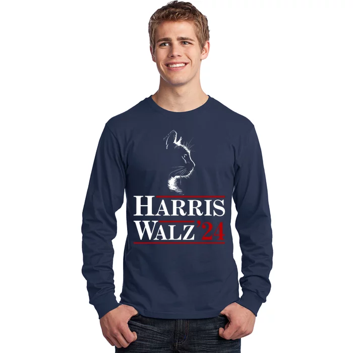 Harris Walz 2024 Cat Election Tim Kamala Long Sleeve Shirt