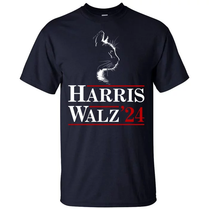 Harris Walz 2024 Cat Election Tim Kamala Tall T-Shirt