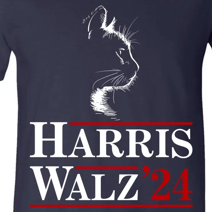 Harris Walz 2024 Cat Election Tim Kamala V-Neck T-Shirt