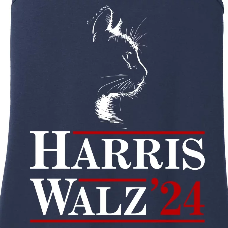 Harris Walz 2024 Cat Election Tim Kamala Ladies Essential Tank