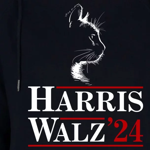 Harris Walz 2024 Cat Election Tim Kamala Womens Funnel Neck Pullover Hood