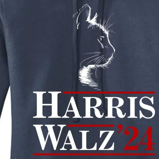 Harris Walz 2024 Cat Election Tim Kamala Women's Pullover Hoodie