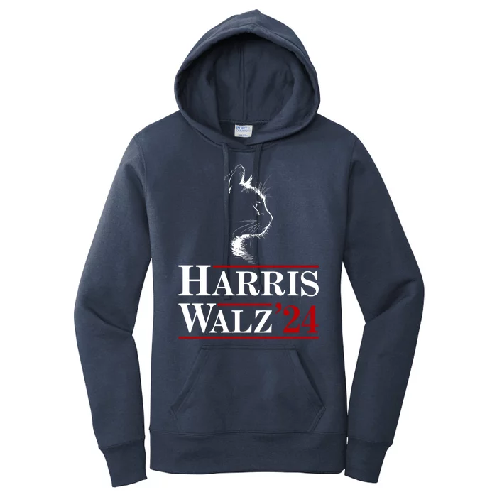 Harris Walz 2024 Cat Election Tim Kamala Women's Pullover Hoodie