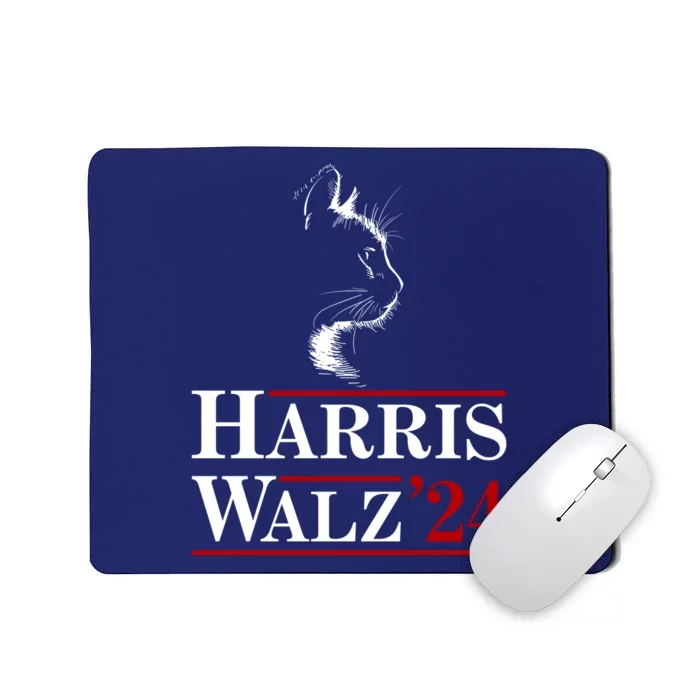 Harris Walz 2024 Cat Election Tim Kamala Mousepad