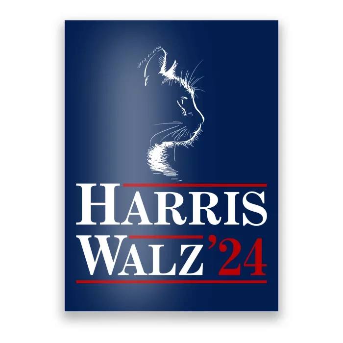 Harris Walz 2024 Cat Election Tim Kamala Poster