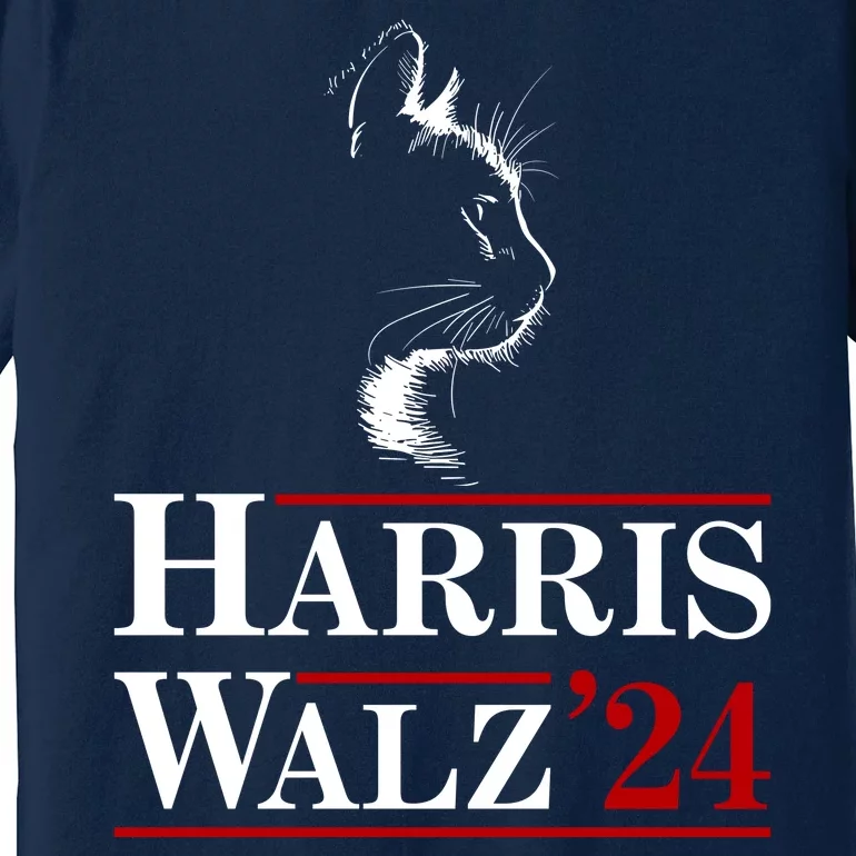 Harris Walz 2024 Cat Election Tim Kamala Premium T-Shirt