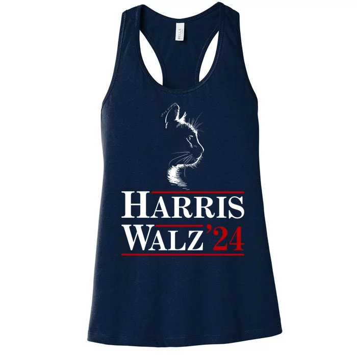 Harris Walz 2024 Cat Election Tim Kamala Women's Racerback Tank