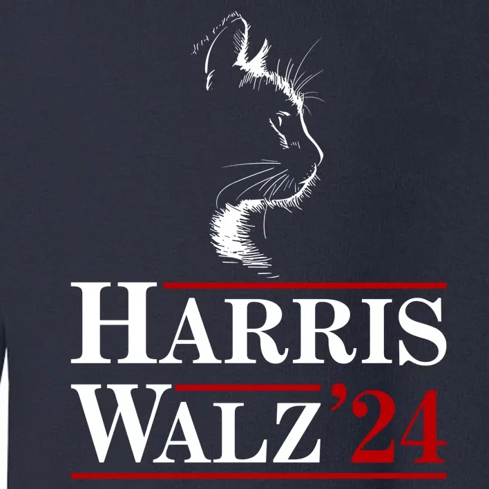 Harris Walz 2024 Cat Election Tim Kamala Toddler Sweatshirt