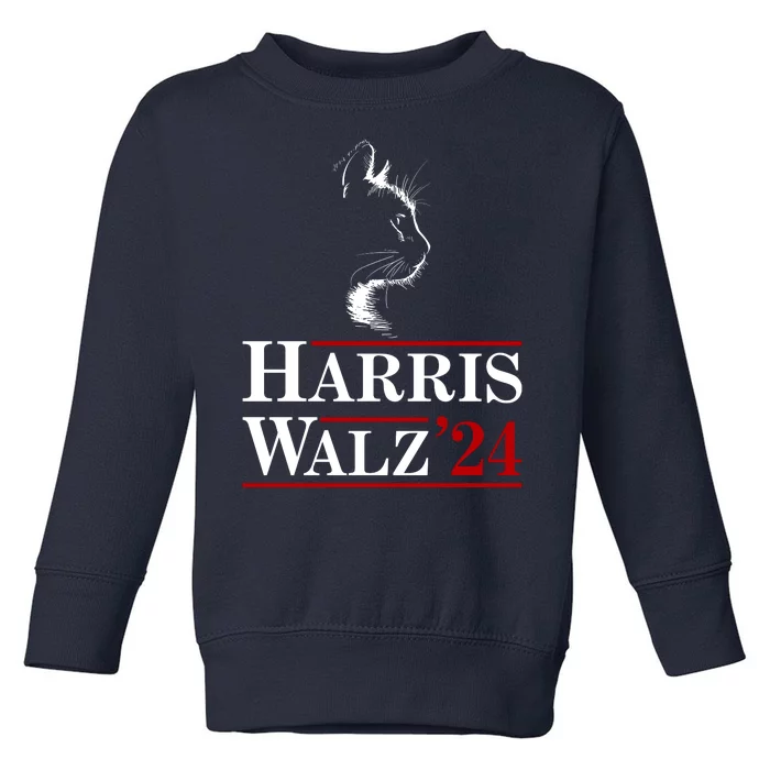 Harris Walz 2024 Cat Election Tim Kamala Toddler Sweatshirt