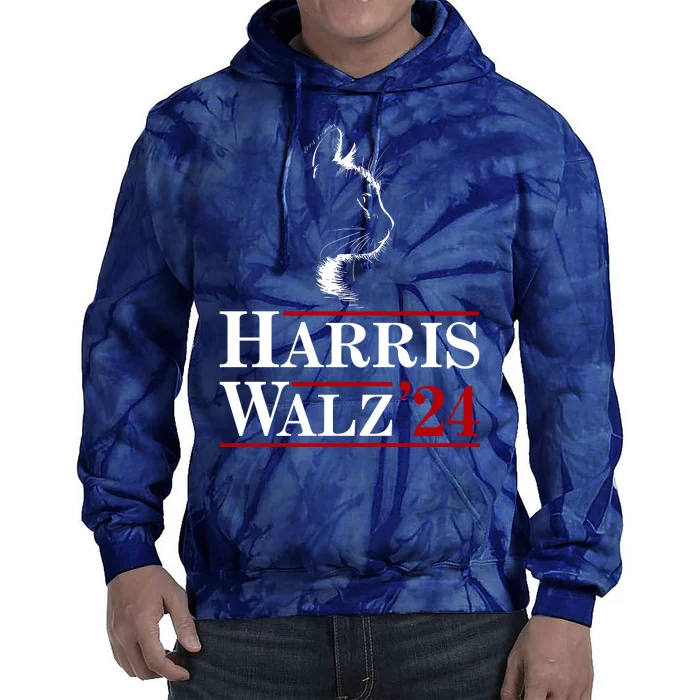 Harris Walz 2024 Cat Election Tim Kamala Tie Dye Hoodie