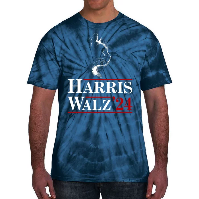 Harris Walz 2024 Cat Election Tim Kamala Tie-Dye T-Shirt