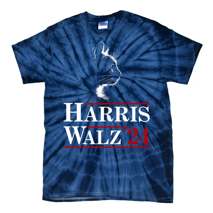 Harris Walz 2024 Cat Election Tim Kamala Tie-Dye T-Shirt