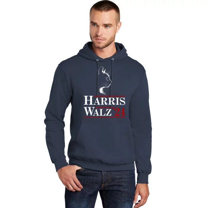 Harris Walz 2024 Cat Election Tim Kamala Tall Hoodie