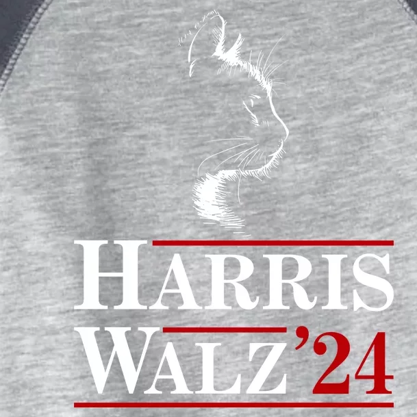 Harris Walz 2024 Cat Election Tim Kamala Toddler Fine Jersey T-Shirt