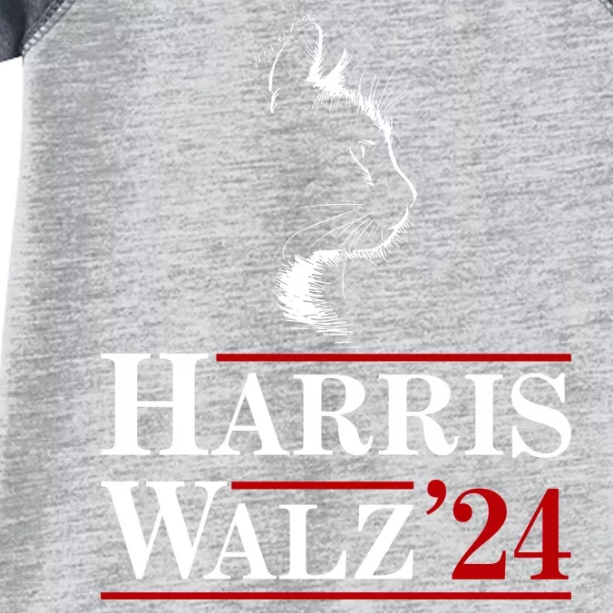 Harris Walz 2024 Cat Election Tim Kamala Infant Baby Jersey Bodysuit