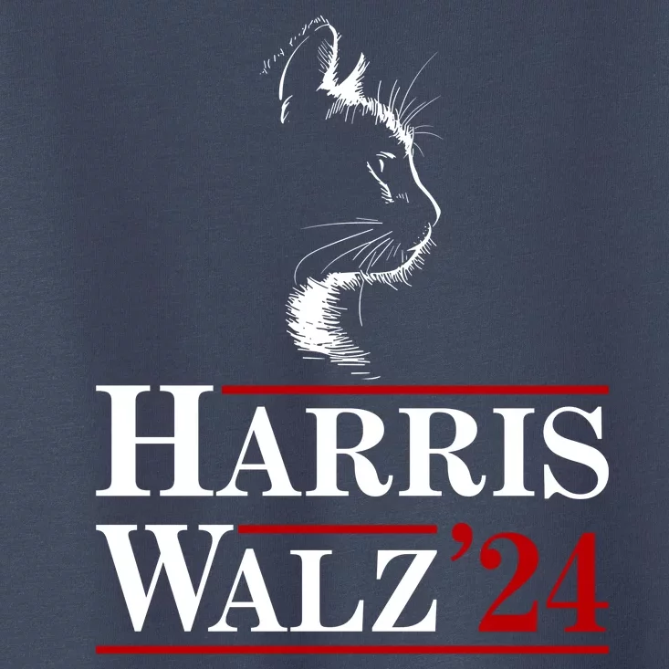 Harris Walz 2024 Cat Election Tim Kamala Toddler T-Shirt