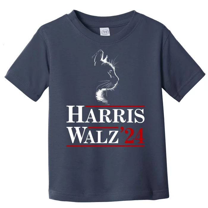 Harris Walz 2024 Cat Election Tim Kamala Toddler T-Shirt