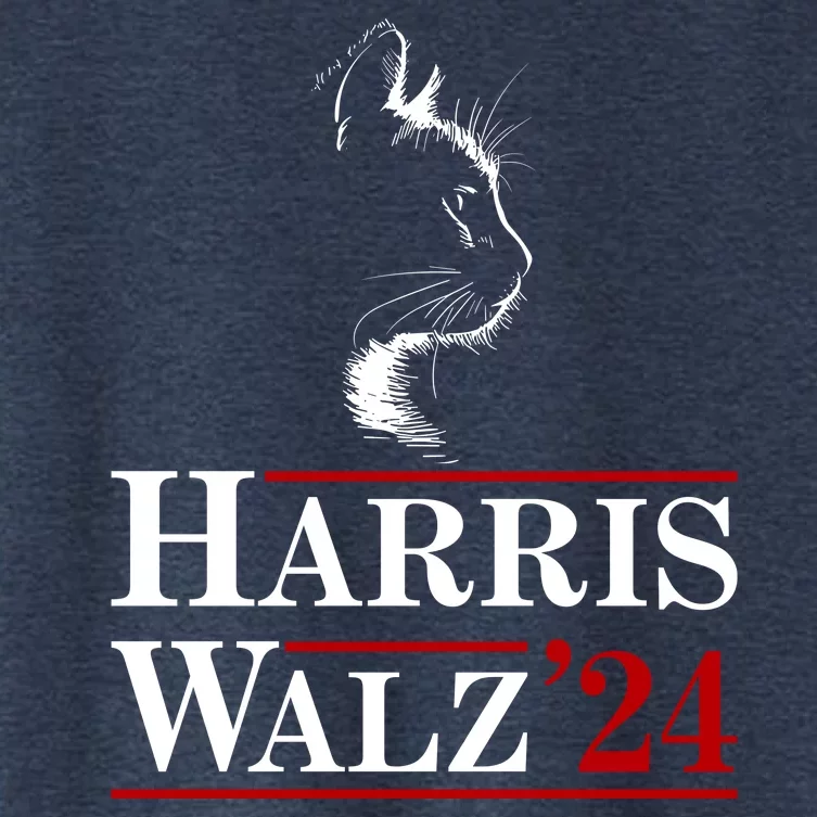 Harris Walz 2024 Cat Election Tim Kamala Women's Crop Top Tee