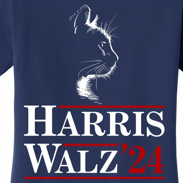 Harris Walz 2024 Cat Election Tim Kamala Women's T-Shirt