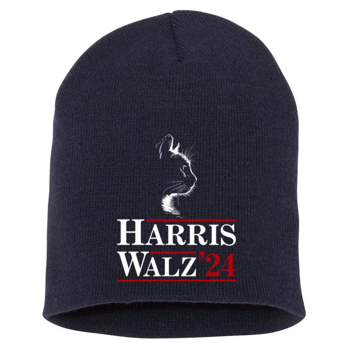 Harris Walz 2024 Cat Election Tim Kamala Short Acrylic Beanie